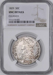 1829 Capped Bust Early Silver Half Dollar 50C - NGC Uncirculated Details - - Picture 1 of 2