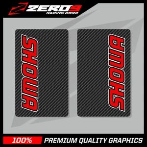 SHOWA UPPER FORK DECALS MOTOCROSS GRAPHICS MX GRAPHICS ENDURO CARBON RED - Picture 1 of 1