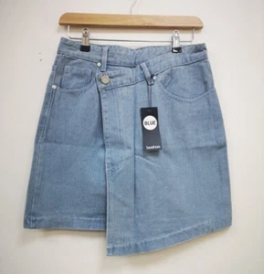 Boohoo Tall Asymmetric Hem Mini Denim Skirt - Picture 1 of 2