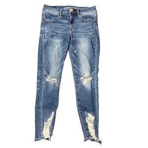 American Eagle Next Level Stretch-Damenjeans Gr. 6R Skinny distressed blau - Bild 1 von 11