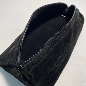 Joy Mangano (4 Pack) Black Velvety Triangular Travel Zippered Make Up Cases *NEW - Picture 1 of 4