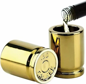 50 Cal Shot Glass – Set of 2 Shot Glasses Shaped like 50 Caliber Bullet Casings - Picture 1 of 4