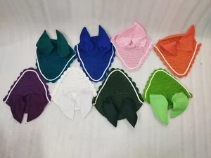 Horse cotton Fly Veil Ear Bonnet Fly Ear Cover Hood With All Colors Available. - Picture 1 of 29