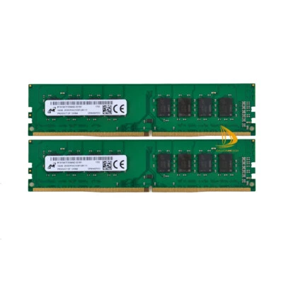 Micron 2x 16GB 2RX8 PC4-2133P DDR4 17000MHz 288Pin UDIMM Desktop Memory RAM - Image 1 of 4