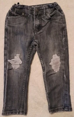 DKNY Slim 3T Distressed Gray Denim Jeans Elastic Waist EUC - Image 1 of 4