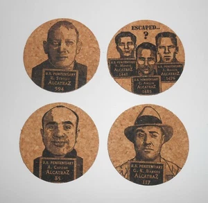 Alcatraz Cork Drink Coasters - Picture 1 of 2