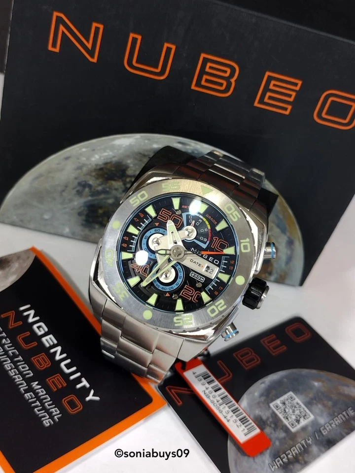 Nubeo Ingenuity Limited Edition Chronograph Stainless Steel Watch NB-6056-44