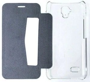 Xqisit Clear Black Flap Cover Adour Protective Flip Book Case for Huawei Y5 - Picture 1 of 12