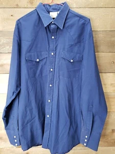 Vintage Express Riders Mens Blue Pearl Snap Western Shirt Size Large - Picture 1 of 5