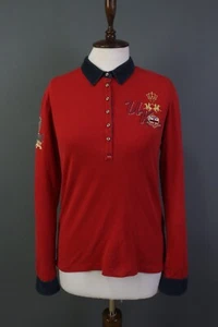 La Martina Buenos Aires Red Long Sleeve Button Top Polo Shirt Size 4 - Picture 1 of 21