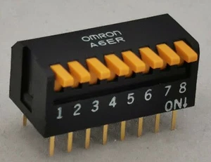 21 X NEW A6ER-8104 / A6ER8104 Omron, DIP Switches 8 POS Side Actuation - Picture 1 of 4