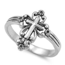 Sterling Silver Classic Vintage Cross Ring Christian Religious 925 Size 5-12 NEW
