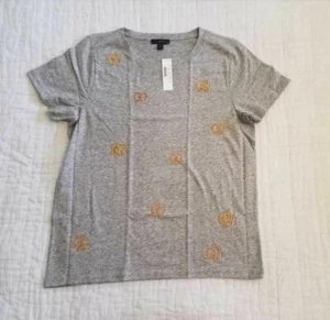 NEU DAMEN XS S L M XL J CREW BREZEL T-SHIRT IN HEATHER GRANITE - Bild 1 von 4