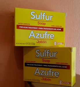 2 BARRAS DE TRATAMIENTO DEL ACNÉ JABÓN DE AZUFRE GRIS 4,4 OZ / JABON AZUFRE PARA ACNÉ GRIS - Imagen 1 de 2