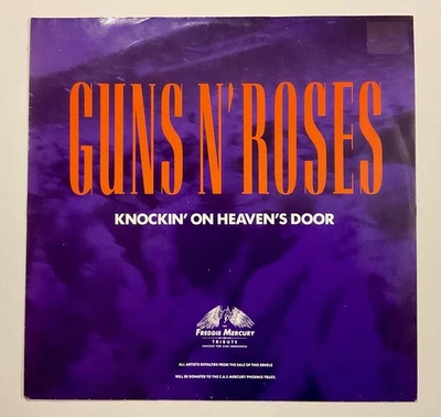 1992 UK GUNS ‘N’ ROSES KNOCKIN’ ON HEAVEN’S DOOR 12” Vinyl 45RPM Maxi-Single VG+ - Image 1 of 4