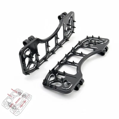 Pedales de estriberas negras MX pedales CNC para Harley Softail Electra Road Glide Foto 1 de 4