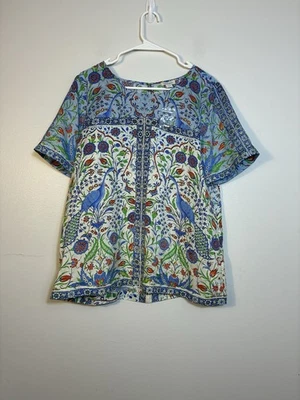 Новый Sundance Измир 100% шелк верхний размер большой павлины цветочный богемное легкий - Изображение 1 из 4