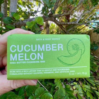 NEW Bath & Body Works CUCUMBER MELON Shea Butter Cleansing Bar - Image 1 of 2