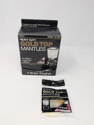 Coleman Peak 1 Heavy Duty Gold Top Lantern Mantles Model 20-101G New Old Stock   - Image 1 of 3