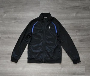 Polo Ralph Lauren Track Jacket Full Zip Youth XL Black And Blue - Picture 1 of 8