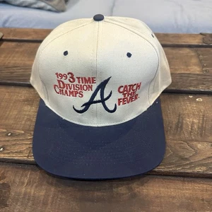Vintage Atlanta Braves 1993 Division Champs Snapback Hat Cap Catch The Fever - Picture 1 of 6