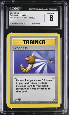 CGC 8 Scoop Up 1999 Base Set 1st Edition Shadowless 78/102 Pokemon Card - Image 1 of 2