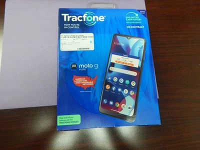 MOTO G PURE XT-2163DL 32GB - BLUE (TRACFONE) FREE SHIPPING NEW SEALED BOX - Image 1 of 2