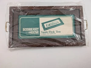 Sudberry House Dark Wood Vanity Desk Tray Handles Needlework Display 15.5" NEW - Picture 1 of 9