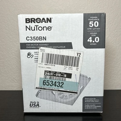 Broan Nutone 50 CFM Bathroom Fan Motor C350BN For 696N B Unit Replacement - New - Image 1 of 4