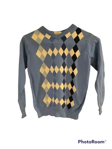 THE CHILDRENS PLACE V-Neck Argyle Sweater Long-Sleeve Pullover Boys Sz M 7/8 - Picture 1 of 4