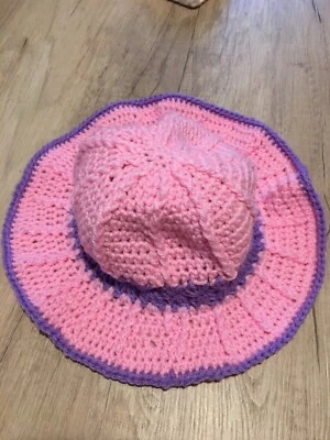 bellissimo cappellino/berretto neonata/bebe' in lana col.rosa Viola idea regalo - Immagine 1 di 2