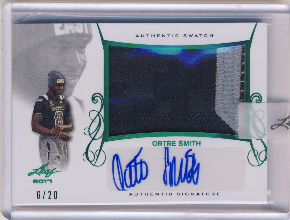ORTRE SMITH 2017 Leaf US Army All American PATCH AUTO /20 SOUTH CAROLINA WR - Image 1 of 2