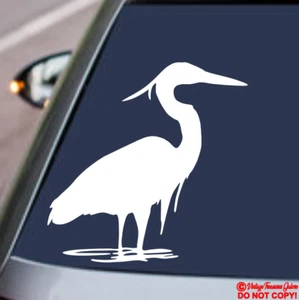 BIRD Vinyl Decal Sticker Car Window Wall Bumper Laptop Great Blue Heron Avian - Picture 1 of 2