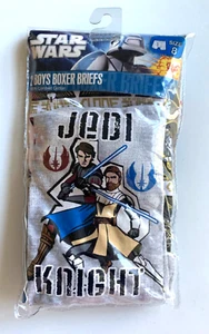 STAR WARS Boxer Briefs Boys 8 JEDI TROOPER Set/2 Combed Cotton Fly Underwear NWT - Picture 1 of 3