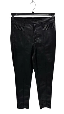 Express Mujer Pantalón Negro Imitación Cuero Cintura Alta Talla 12 Foto 1 de 4