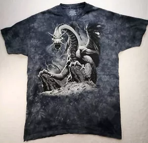 Vtg Y2K The Mountain Dragon Mens XXXL Long T-shirt Tie Dye Magic Gathering - Picture 1 of 7