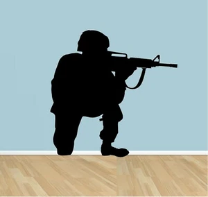 Military Soldier Army Man Vinyl Decal Home Décor 20" x 20" - Picture 1 of 1