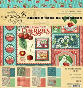 Grafik 45 LIFE'S A BOWL OF CHERRIES 8x8 Papierblock - Bild 1 von 9