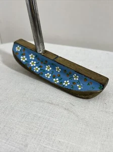 Ladies Putter RH Calico Gal Old Master Blue Floral Brass Blade Original Grip 33” - Picture 1 of 6