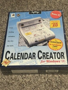 Calendar Creator for Microsoft Windows 95 VINTAGE Softkey Graphic Design CD ROM - Picture 1 of 7