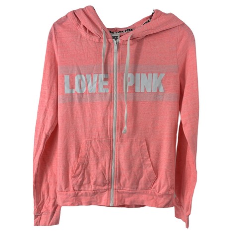 UNDERCOVER Felpa con cappuccio e zip intera ROSA Victorias Secret rosa fluo amore donna taglia XS