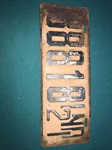 Vintage 1921 Embossed Indiana License Plate original paint 38818 Restoration - Picture 1 of 2