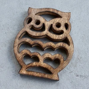 OWL Wooden Trivet bird shed decor Rustic Kitchen hot plate pot holder mom gift - Picture 1 of 5