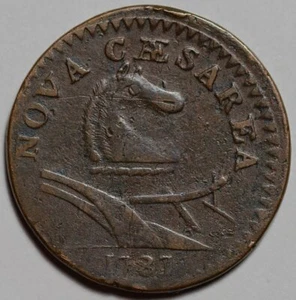 1787 New Jersey Colonial Copper Coin - Picture 1 of 9