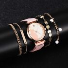 Ensemble de montres de luxe pour femmes 5 pièces mode montre-bracelet à quartz maille bracelet cadran chat