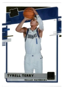 Tyrell Terry 2020-21 Panini Clearly Donruss #57 Gold Rookie SP Dallas Mavericks - Imagen 1 de 2