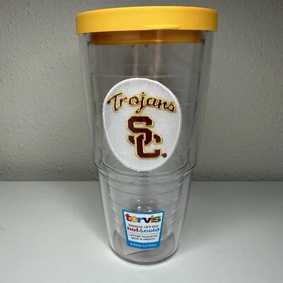 USC Trojans Tervis Tumbler NCAA Patch 24 oz Patch Tampa Amarela Isolado Viagem - Imagem 1 de 4