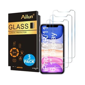 Ailun Glass Screen Protectors Anti Scratch Clear iPhone 11/XR 6.1" Display 3 Pck - Picture 1 of 7