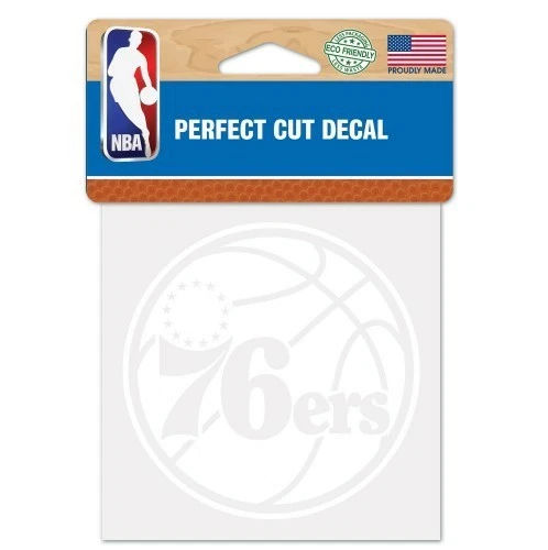PHILADELPHIA 76ERS CALCOMANÍA BLANCA CORTE PERFECTO 4"X4" PARA VENTANAS  Foto 1 de 1