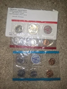 1969 US Mint Set with 40% Silver Kennedy half dollar (OGP) 10 coins - Picture 1 of 1